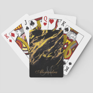 Black and Golden Granite Casinokort