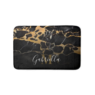 Black and Golden Marble Badrumsmatta