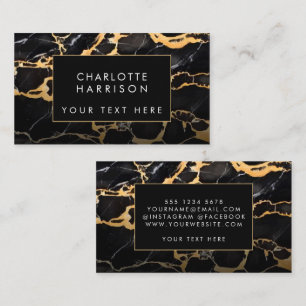 Black and Golden Marble Visitkort