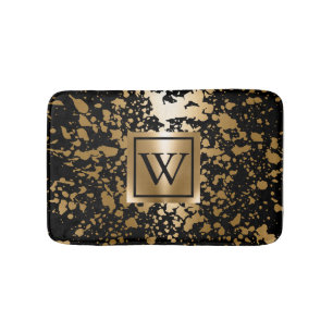 Black and Golden Metallic Push Badrumsmatta