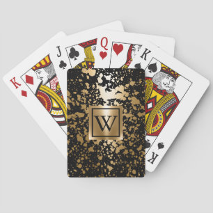 Black and Golden Metallic Push Casinokort