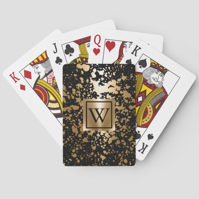 Black and Golden Metallic Push Casinokort (Baksidan)