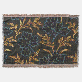 Black and Golden Motifs Throw Blanket Filt