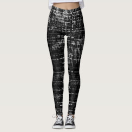 Black and Grått Binary Code Digital Art Leggings