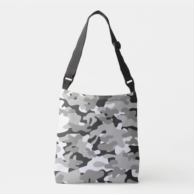 Black and Grått Camouflage Kor Body Bag Axelväska (Framsida)