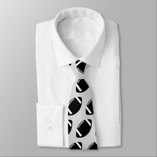 Black and Grått Football Neck Tie Slips