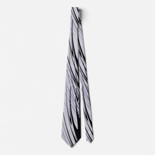 Black and Grått Modern Stänk Tie Slips (Framsida)