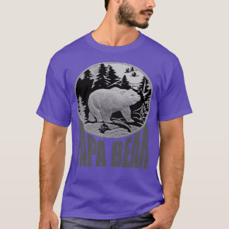 Black and Grått Woodland Pappa Bear T Shirt