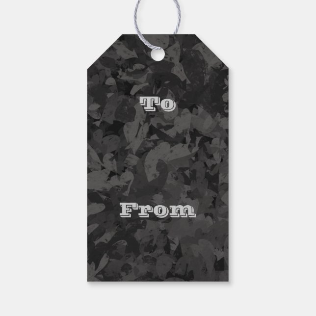 Black And Gray Abstract Graphic Art Design Presentetikett (Baksidan)