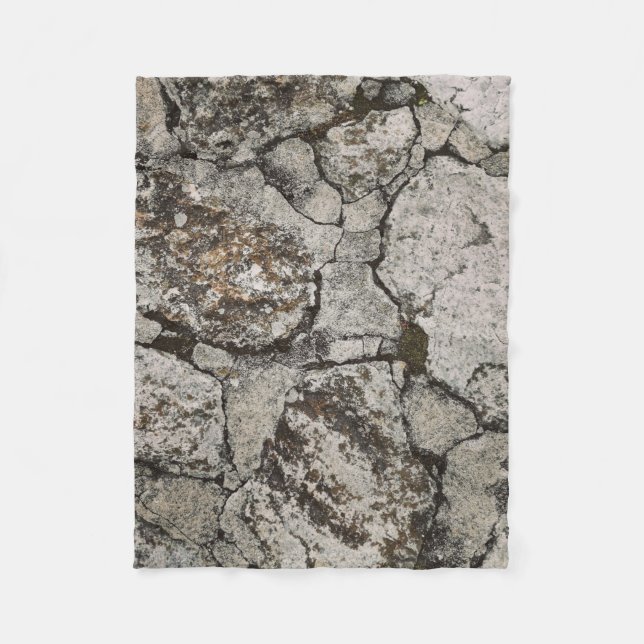 Black and gray stone fragment fleecefilt (Framsidan)