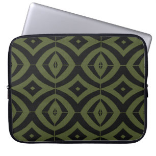 Black and Grönt Diamonds African Print Laptop Sleeve