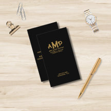 Black and Guld 3 Brev Monogram Business Logotyp