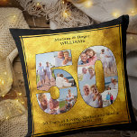 Black and Guld 50 Photo Collage Golden Bröllop Kudde<br><div class="desc">Golden Bröllop-årsdagen är en viktig pelare i svart och guld. Konstruktionen har en 50-formad fotokollage på en borstad guld och svart bakgrund. Du kan anpassa hela ordalydelsen och skapa en fotomall som du kan använda för att ladda upp 11 av bilderna som du föredrar. Fotokollage skapas automatiskt med kvadratisk-, liggande-...</div>