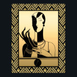 Black and Guld Art Deco Dam Poster<br><div class="desc">Om du väljer att ladda ned poster Walgreen-butiken din hämtning i olika storlekar och i olika struktur på mycket bra pris. Ibland med rabatt. Ett tips från min amerikanska vän. Se onlinen "Digital Printing" (Digital Printing) i Storbritannien. Denna poster är typiskt Art Deco och illustrerar den här tidens död i...</div>