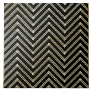 Black and Guld Art Deco Kakelplatta
