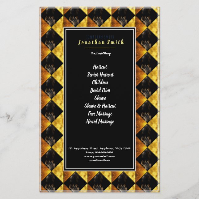 Black and Guld Art Deco Rhombus Flyer (Framsidan)