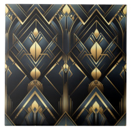 Black and Guld Art Deco stil, Kakelplatta