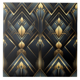 Black and Guld Art Deco stil, Kakelplatta