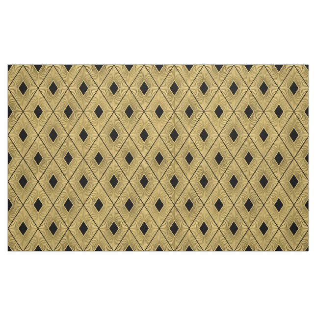 Black and Guld Art Deco Stil Tyg (Fat Quarter)