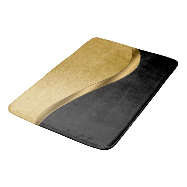 Black and Guld Bathroom Mat Large Badrumsmatta (Vinklad)