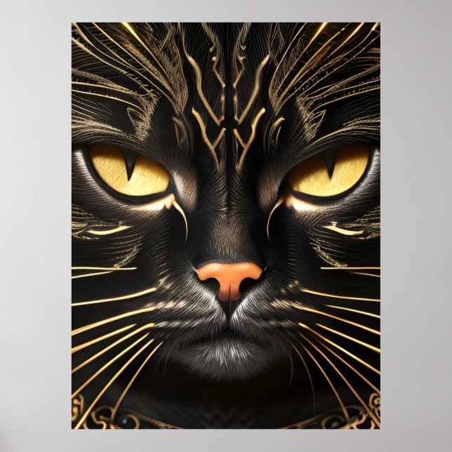 Black and Guld Cat Poster (Framsidan)