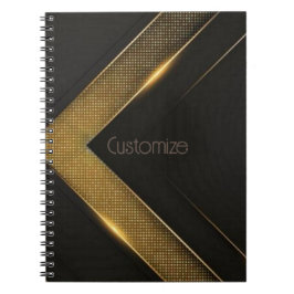 Black and Guld Chevron Anteckningsbok