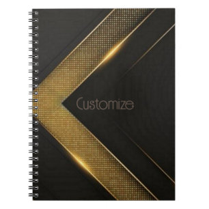 Black and Guld Chevron Anteckningsbok