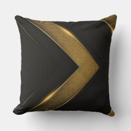 Black and Guld Chevron Kudde