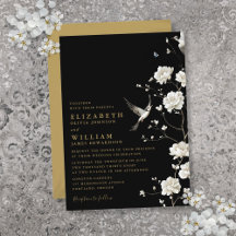 Black and Guld Chinoiserie Blommigt Garden Wedding