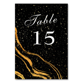 Black and Guld Classic Bröllop Bordsnummer