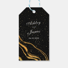 Black and Guld Classic Bröllop Presentetikett
