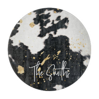 Black and Guld Cowhide