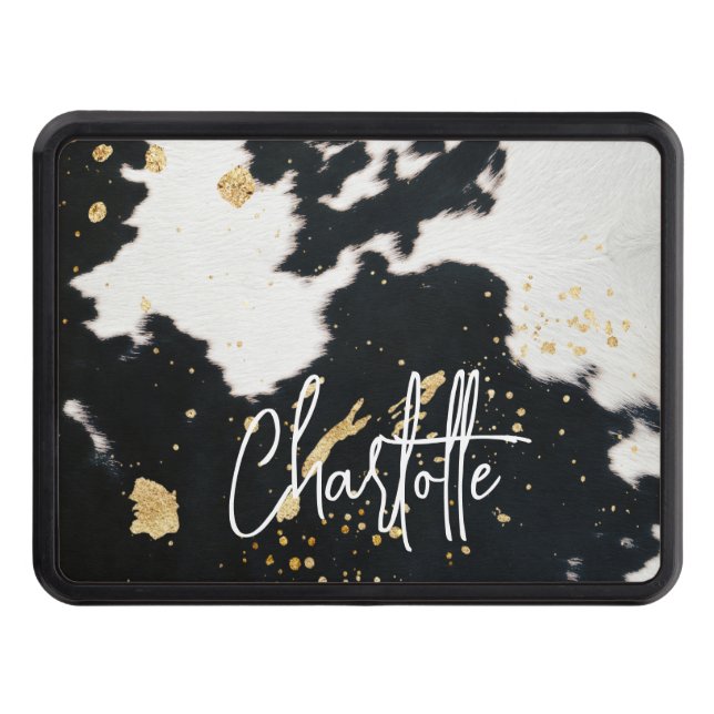 Black and Guld Cowhide Dragkroksskydd (Framsidan)