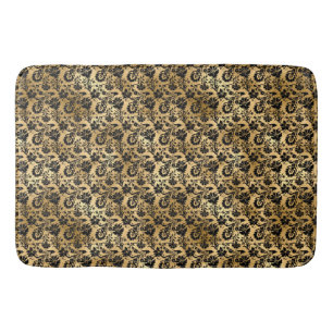 Black and Guld Damask Pattern Badrumsmatta