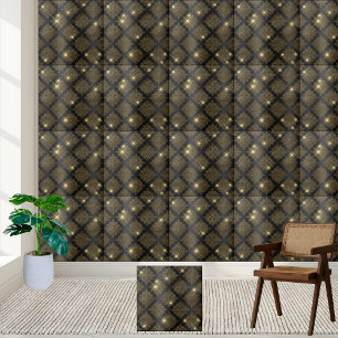 Black and Guld Diamond Tile Kakelplatta