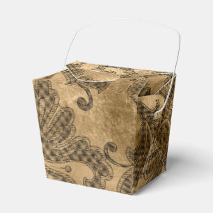 Black and Guld Faux Foil Damask Presentaskar