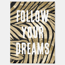 Black and Guld Glam Zebra Magnet