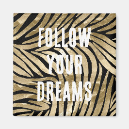 Black and Guld Glam Zebra Magnet