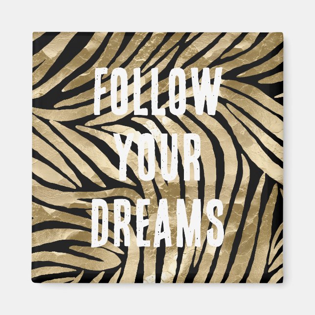 Black and Guld Glam Zebra Magnet (Framsidan)
