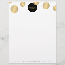 Black and Guld Glamor and Beauty Letterhead Brevhuvud