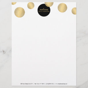 Black and Guld Glamor and Beauty Letterhead Brevhuvud