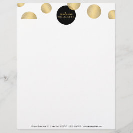 Black and Guld Glamor and Beauty Letterhead Brevhuvud