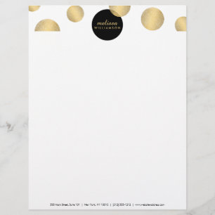 Black and Guld Glamor and Beauty Letterhead Brevhuvud