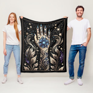 Black and Guld Hand Tattoo Fleecefilt