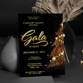 Black and Guld Helgdag Gala Party Business Inbjudningar