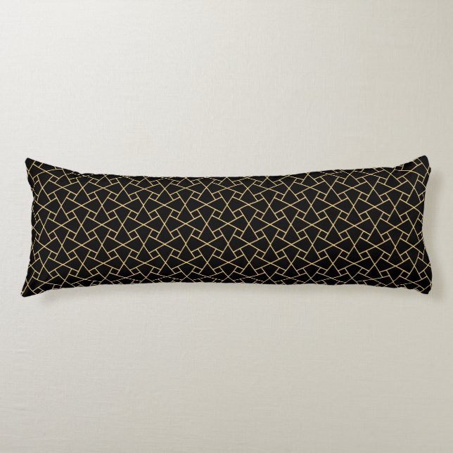 Black and Guld Islamic Mönster Body Pillow Kroppskudde (Framsidan)