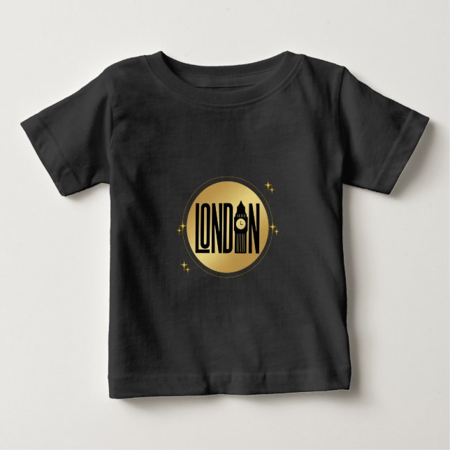 Black and Guld London t- shirt, landmark, mode T Shirt (Framsida)