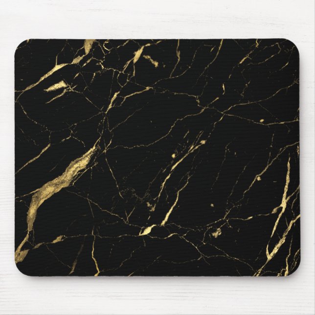 Black and Guld Marble Designer Musmatta (Framsidan)