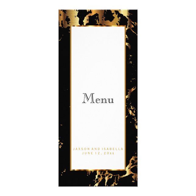 Black and Guld Marble - Menu Reklamkort (Framsidan)