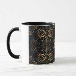 Black and Guld Medieval Mugg